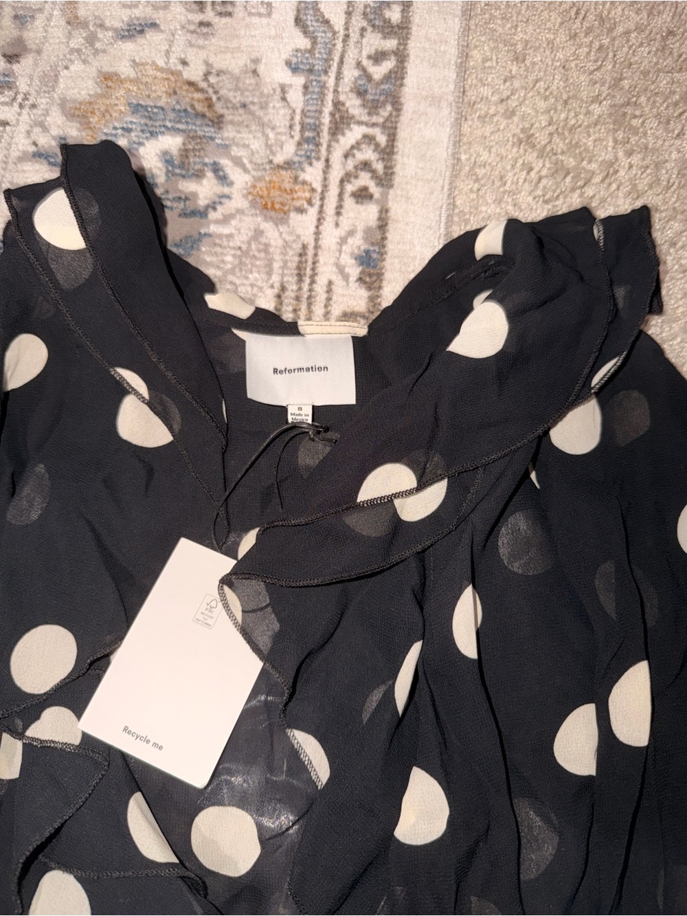 Reformation Kilah Top in Moon Dot NWT Sz 8 - Picture 5 of 5